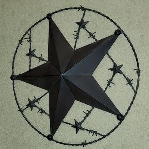 Metal barbed wire Texas star wall/door hanger.